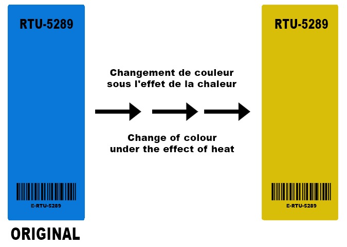 Étiquettes témoins à encre thermochromique