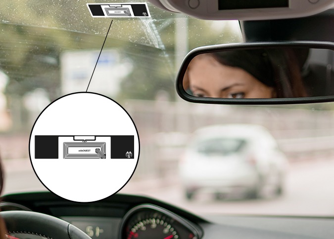 Dual-frequency Tags for windscreen, etikouest converting, RFID tags